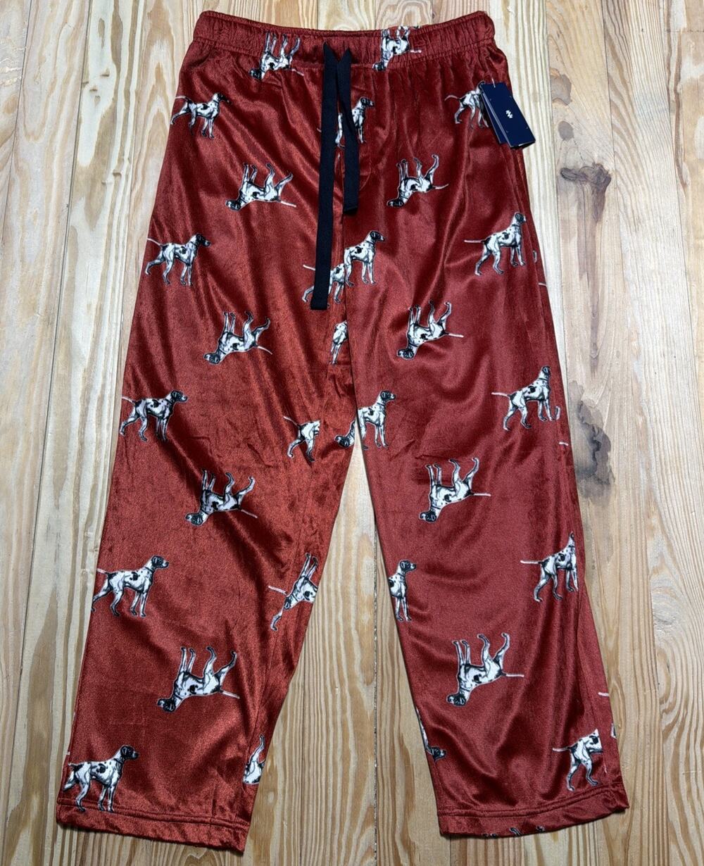 IZOD Men's Red Pointer Dog Print Knit Sleep Pajama Pant NWT Size Medium